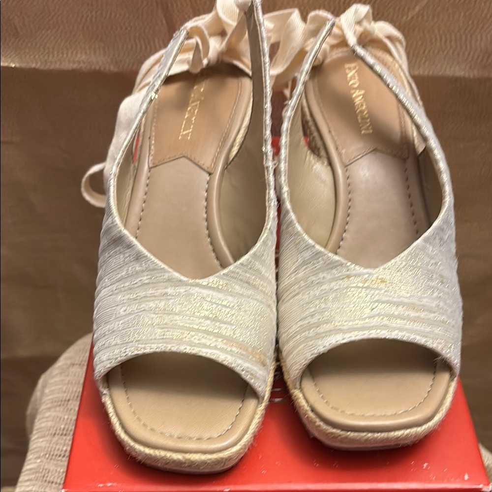 Enzo Angiolini Cream Espadrille Slingbacks